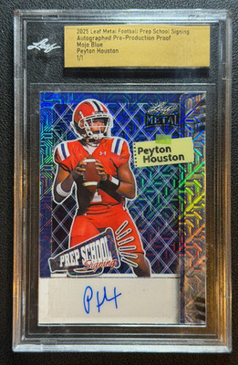 2025 Leaf Metal Peyton Houston Prep School Signing Mojo Blue Proof Auto 1/1 LSU