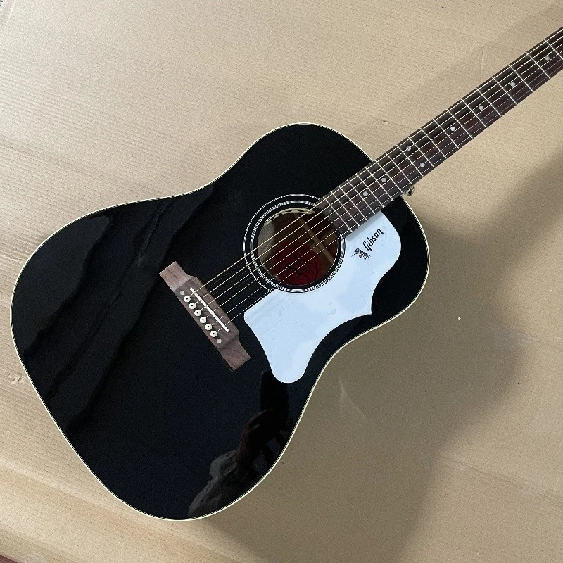 Электрогитара акустическая Custom Shop J45 черная двойные звукосниматели B1g костяная гайка - Изображение 4 из 4