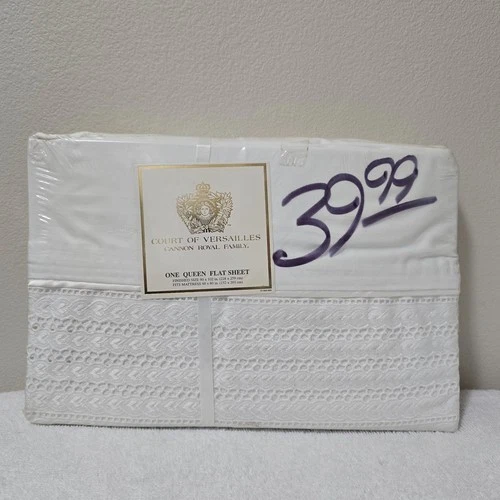 New Cannon Royal Family Court of Versailles Queen Flat Sheet VICEROY PlWhite