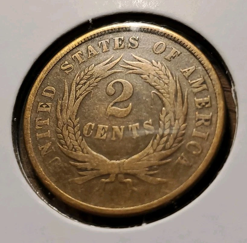 2 TWO CENT NICKELS, 1866-P & 1867-P, VG CONDITION, RARE COINS, 2 CENT! - Image 4 of 4