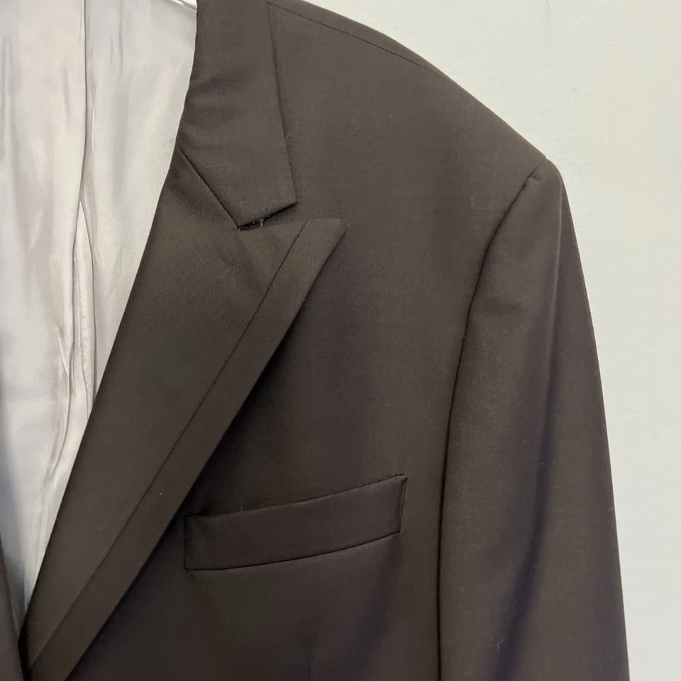 Blazer marrón vintage para hombre talla 46L 100 % lana Steven Land traje chaqueta Foto 3 de 4