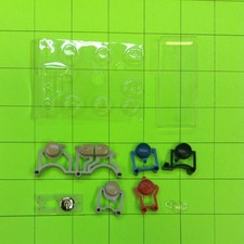 Dell 922 Printer 7 Plastic Parts; 2 Light Brown, 1 Blue, 1 Black, 1 Red, I Clea