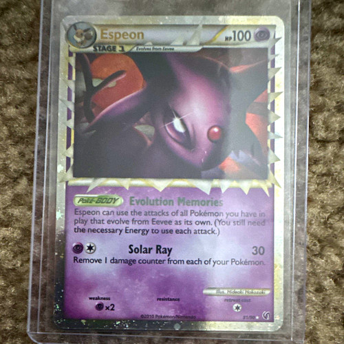 Pokémon Espeon 81/90 Undaunted Holo Rare Stage 1 Card 100 HP English 2010