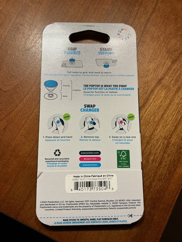 Lot de deux PopSockets PopGrip avec haut interchangeable noir et rose - Photo 3 sur 5