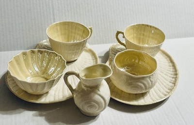 Belleek Ireland  Shell  Snack Set   7 Pieces of Irish Porcelain
