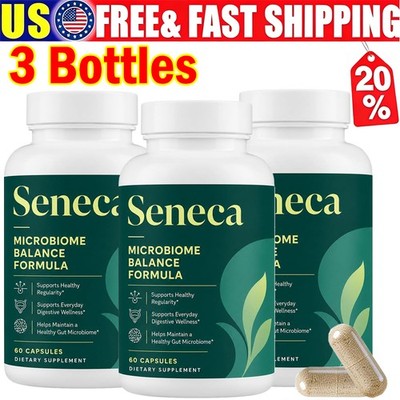 3Pack Seneca Advanced Gut Health,Microbiome Balance Formula, 60 Cap Supplement