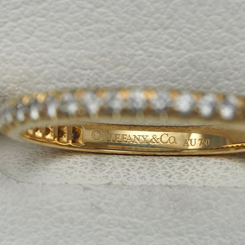 Auth Tiffany&Co. Ring Diamond Soleste Half Eternity US5.25-5.5 18K YG - Picture 4 of 5