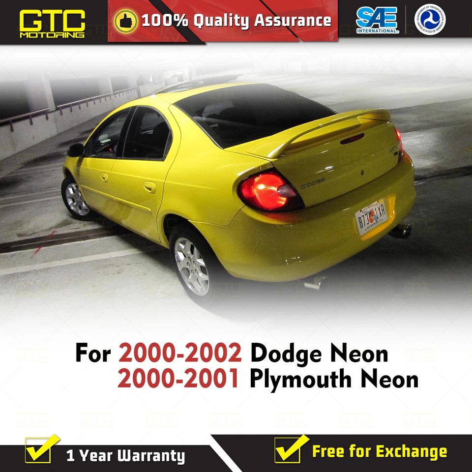 For 2000-2002 Dodge Neon Plymouth Neon LED Tail Lights Lamps Chrome Clear Lens - Image 4 of 4