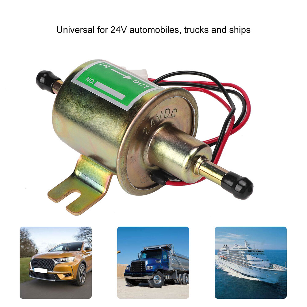 New Universal 24V Car Boat Electric Fuel Pump In Line Filter Petrol
