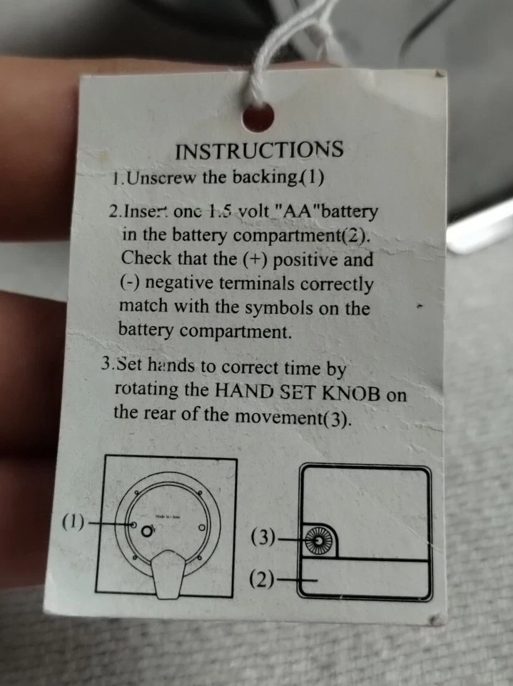 Reloj tocador vintage moderno Thomas O'Brien espejo y madera 5,5"x 5,5" con etiqueta Foto 4 de 4