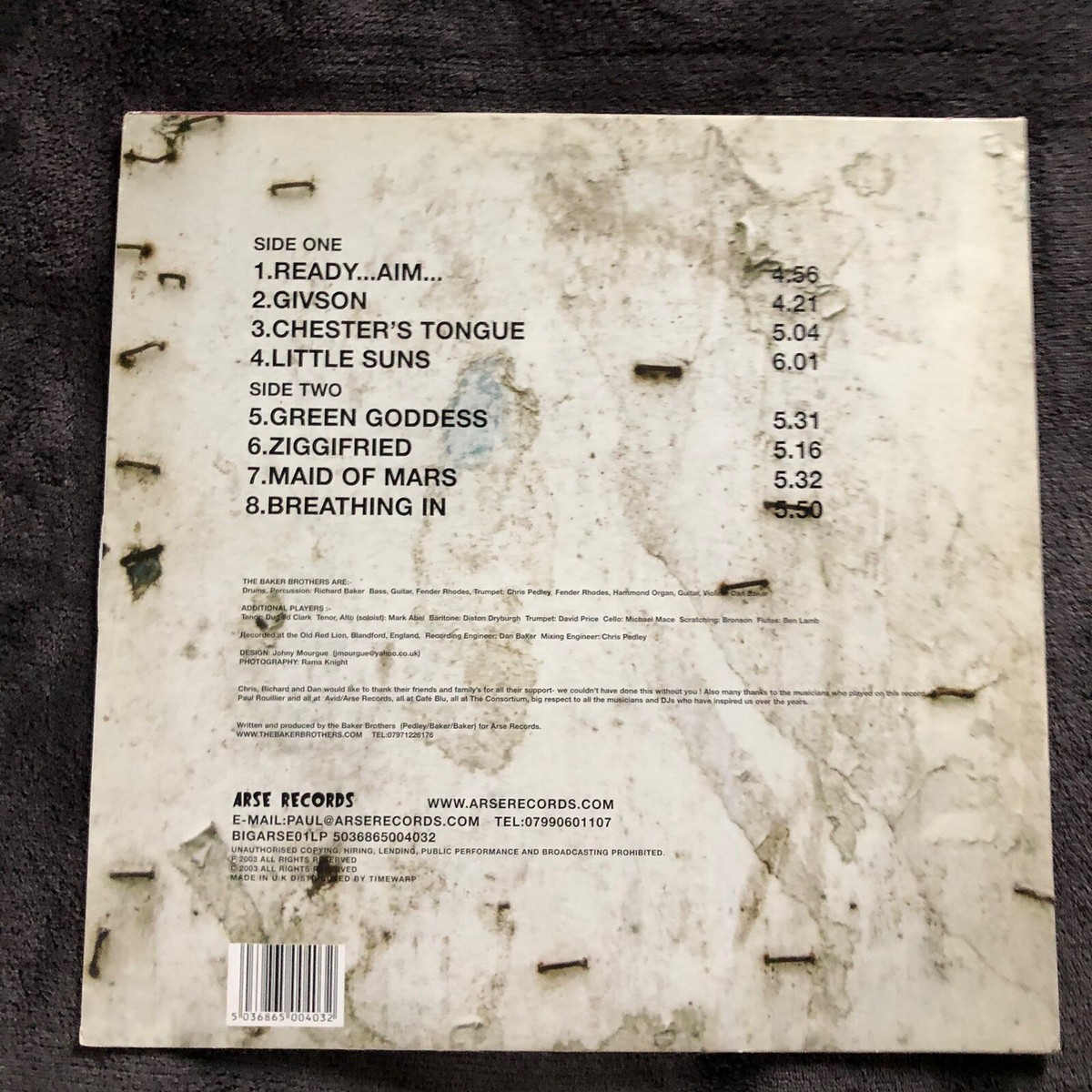 Baker Brothers - Ten Paces LP Rare! ARSE Records 2003 UK Import