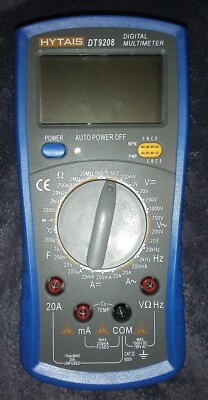 Multimeter w/Sturdy Probes, Thermocouple, V, A, Ohm, Farad, Triode, Hz, Temp (C)