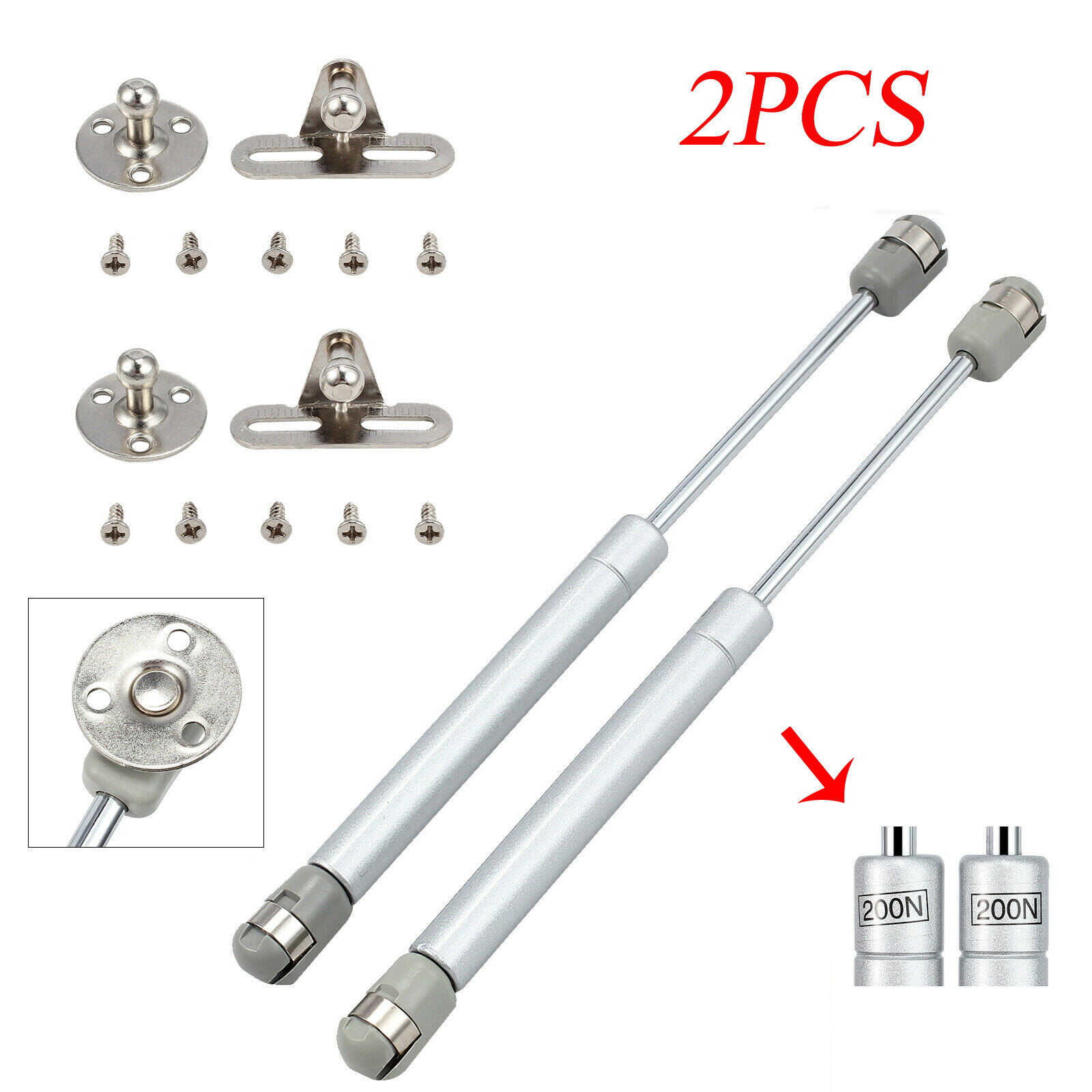 2PCS Gas Strut Stay Door Hinge Soft Open/Close 40 120 150N UK