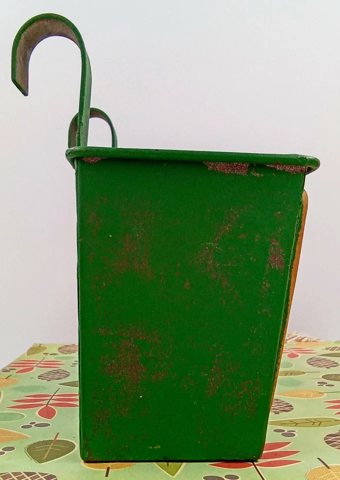 Ganchos para maceta de bolsillo de metal colgantes florales jardinería verde amarillo 8"x7,25" nuevos Foto 3 de 4