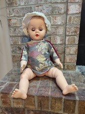Vintage Sleepy Eyed Babydoll 255 Modeled Hair Eyelashes 23 Inches W/ Outfit