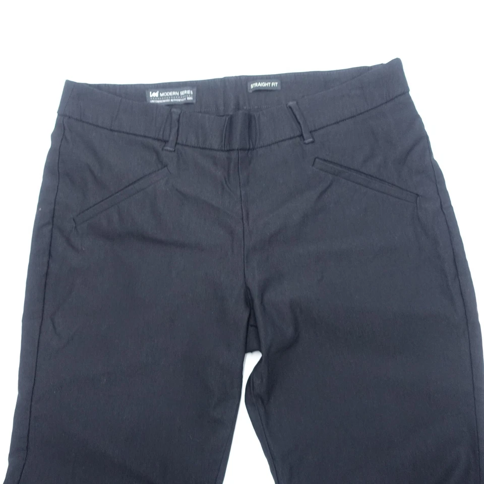 Lee Pant Womens Medium Black Modern Series Straight Fit Stretch Pockets Pull On - Image 3 of 4