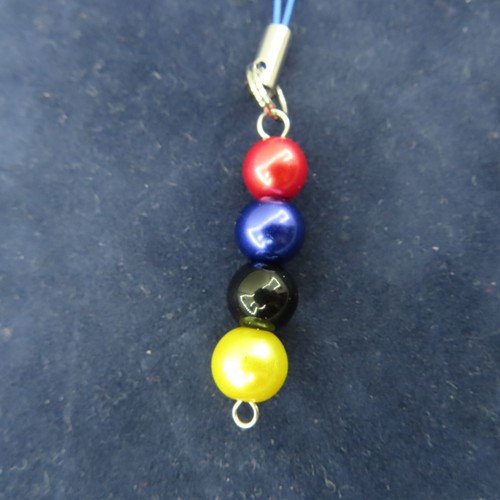 PITTSBURGH STEELERS NFL Cell Phone Charm Czech Glass Pearls Red Black Blue - 第 2/6 張圖片