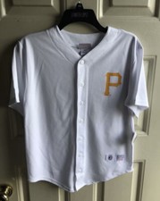 Pittsburgh Pirates Youth White Button Jersey Size Medium (10-12) NEW