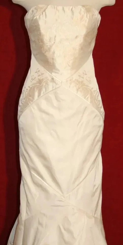 VESTIDO DE NOVIA NICOLE MILLER SEDA BORDADO FLORAL 12 Foto 4 de 4