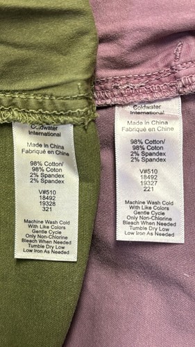 2 Pairs: COLDWATER CREEK High Rise Shorts Green Purple Adjustable Waist Size 8 - Picture 11 of 11