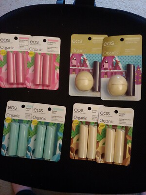 2 packs EOS Lip Balm Choose  Sweet Mint Strawberry Sorbet Vanilla Sugar Plum