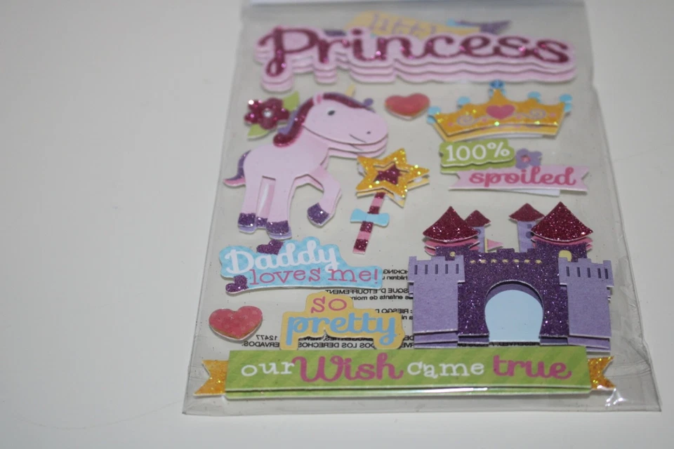 纸屋 3D 小公主贴纸皇冠城堡短语剪贴簿工艺品 — 第 4/4 张图片