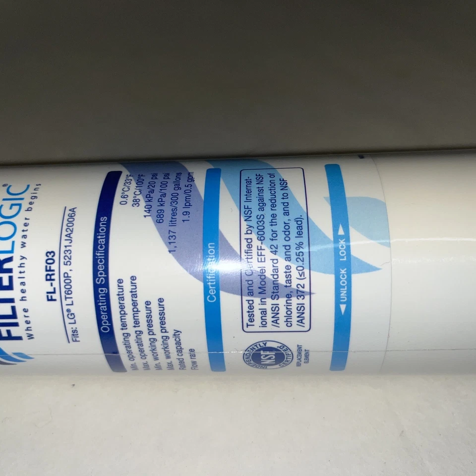 FilterLogic FL-RF03 Replacement Refrige Water Filter for LGLT600P Kenmore469990 - Image 3 of 3