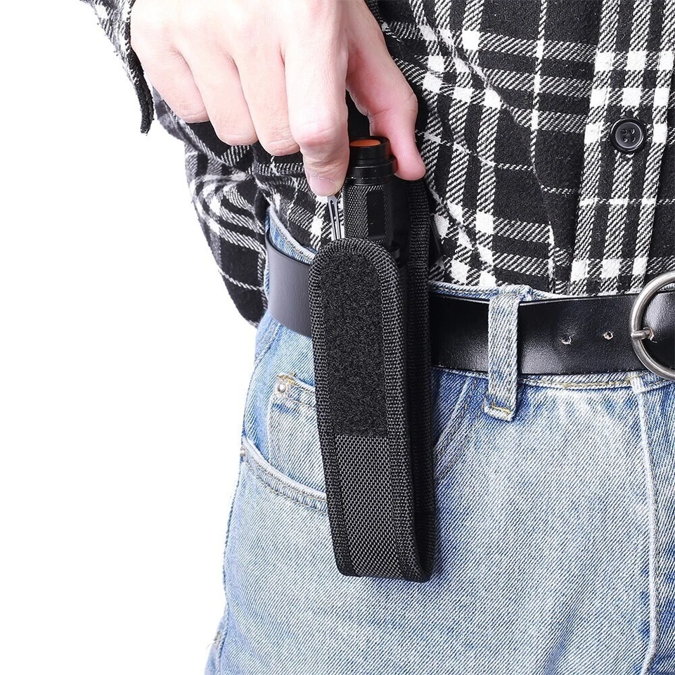 EDC Bolsa Táctica Nylon Plegable Cuchillo Linterna Funda Exterior Funda Foto 3 de 4