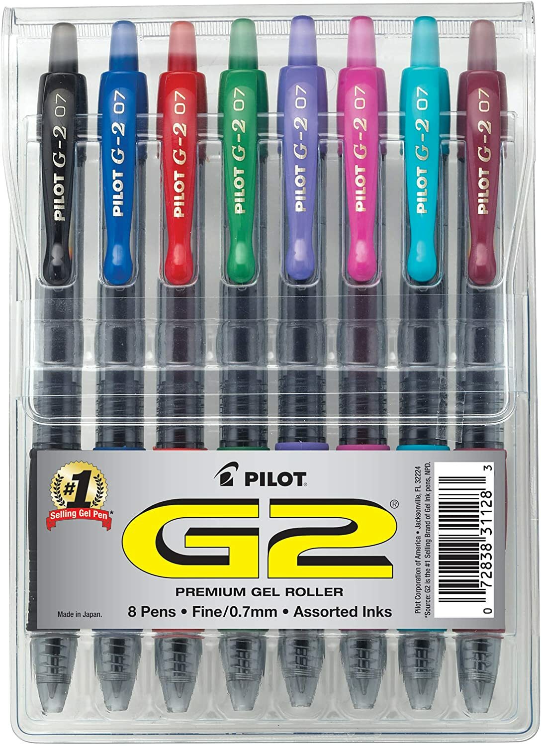 G2 Premium Refillable & Retractable Rolling Ball Gel Pens, Fine Point, Assorted