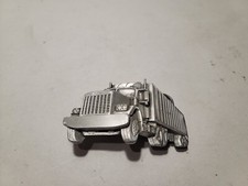 VTG 1980 Pewter 3d Belt Buckle Big Rig Semi Truck 18 Wheeler Driver Thumbs Up