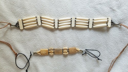 Choker Necklace and Anklet Set Bone 