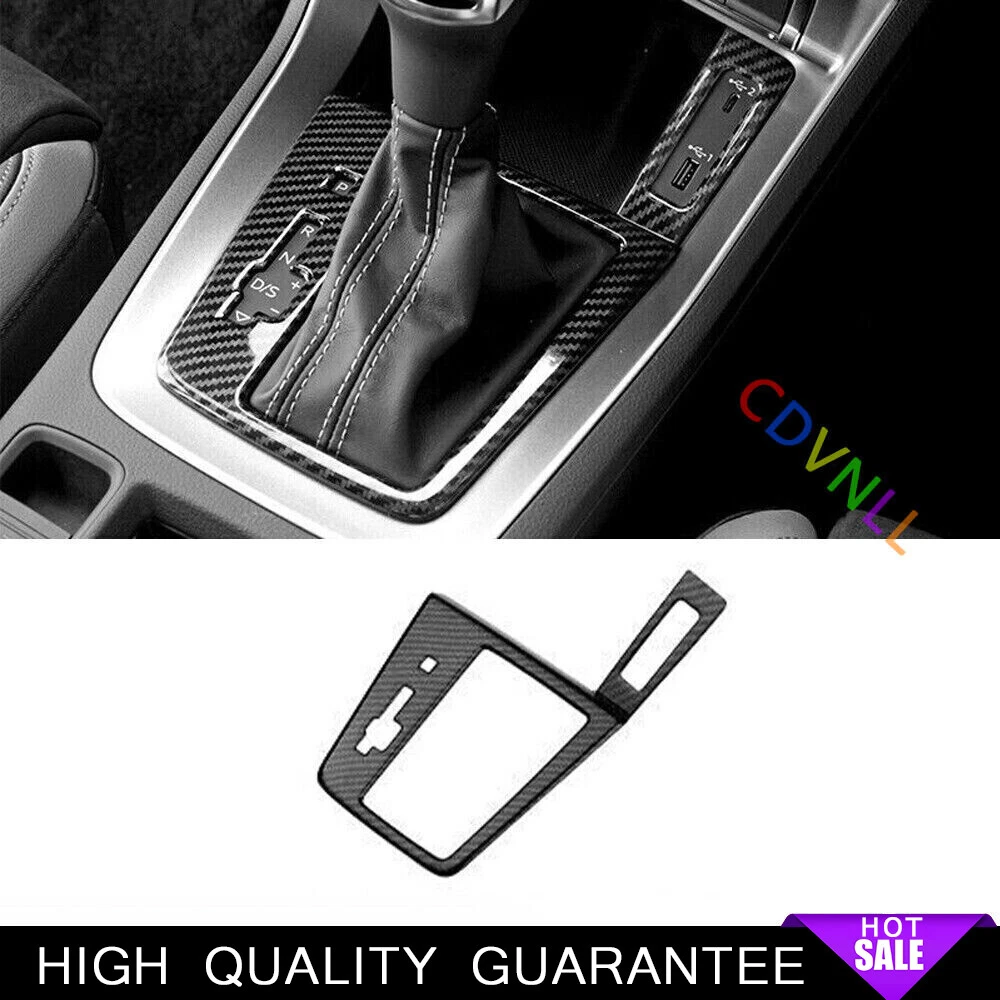 Central Console Gear Shift Cover Trim Fit For Audi Q3 2019-2023 ABS Carbon Fiber