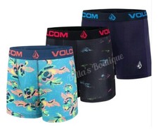 VOLCOM MENS BOXER BRIEFS 3 PACK POLY SPANDEX DURABLE MESH BOXER BRIEFS. LARGE