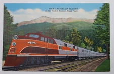 Rocky Mountain Rocket Pikes Peak Train Transportation Antique Vintage Postcard
