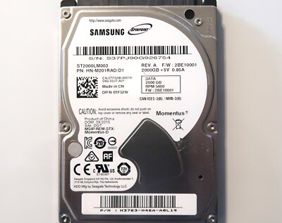 Samsung ST2000LM003 HN-M201RAD/D1 2BE10001 (S37P) H3763-H46A 2.5'' 2TB 09/2015