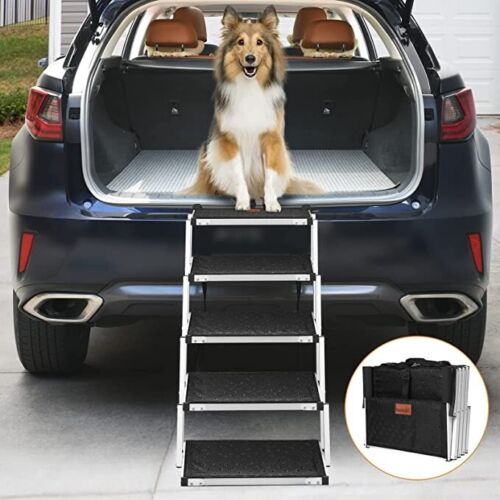 LOOBANI Dog Car Ramp for Large Dogs Lightweight Foldable Nonslip Stairs - Picture 1 of 6
