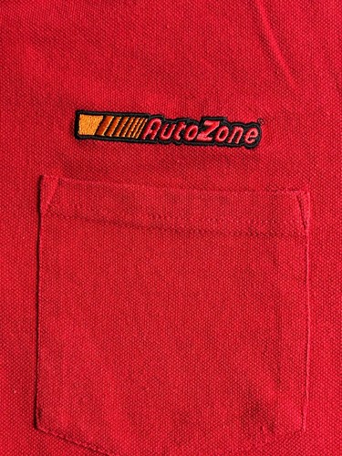 Onestop AutoZone Work Polo Shirt Unisex XL Red Logo Short Sleeve Tipped Collared - Picture 3 of 8