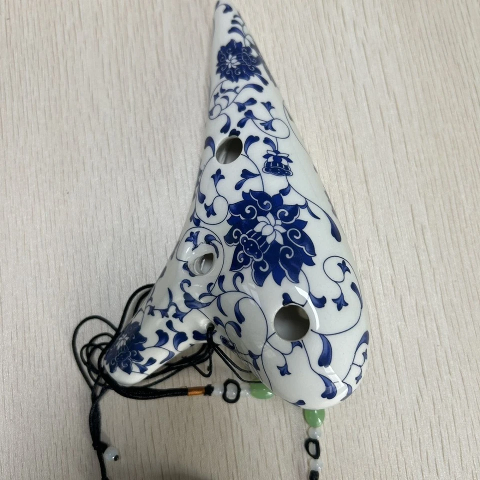 Blue and White Porcelain Ancient Rhyme Ocarina 12-hole AC Tone Beginner's - Image 3 of 3