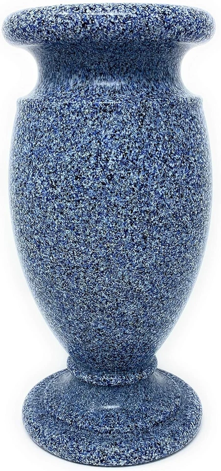 Vaso de flores memorial de granito azul indestrutível com espiga de metal - Feito em t... - Imagem 3 de 4