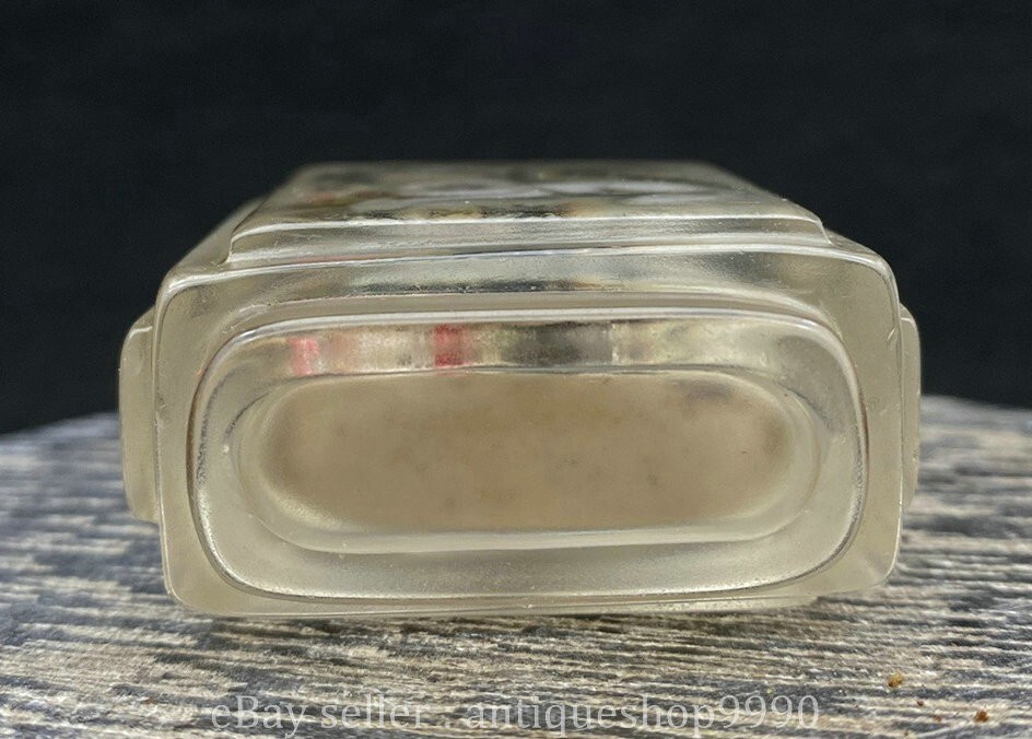 3.4" Marked Chinese Inside Painting Coloured Glaze Cat Animal Tree