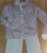 Ben Sherman 2 piece set Boys size 12 NWT button down with denim joggers