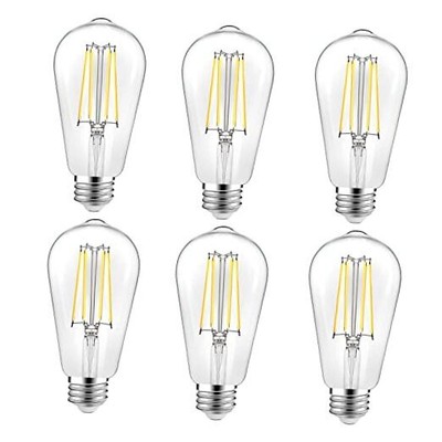  Vintage LED Edison Bulbs, 6W Equivalent 60W, ST58 Antique LED Daylight(6 Pack)