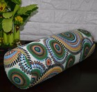 af255g Green Blue FLower Cotton Canvas Yoga Bolster Cushion Cover Custom Size