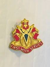 US Military 589th Support Battalion Insignia Pin - First With Service