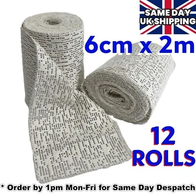CRAFTMILL 6cm ModRoc Modrock Plaster of Paris Bandage - Narrow 6cm X 2m long - 12 ROLLS