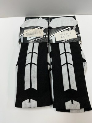 LOT OF 2 TCK Multisport Baseline 3.0 Crew Socks BLACK/WHITE MEDIUM