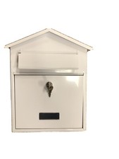 Letterbox Mailbox white Post box Wall Mounted steel for mail letters