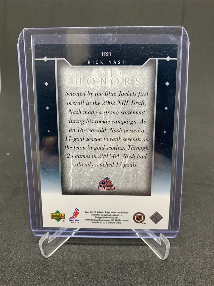 2003-04 UPPER DECK SP AUTHENTIC SP HONORS /900 RICK NASH #H21 - Image 2 of 2