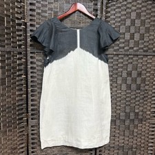 J. Crew black and white linen dress sizes smal natural fibers