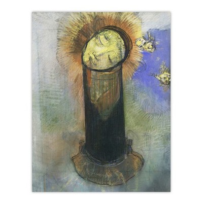 Kopf Johannes des Täufers auf Säule Redon Vintage Wandbilddruck Poster